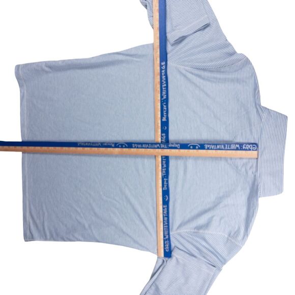 Faherty Movement Quarter Zip Pullover XL Blue Madaket Stripe NWT Stretch Knit - Picture 3 of 11